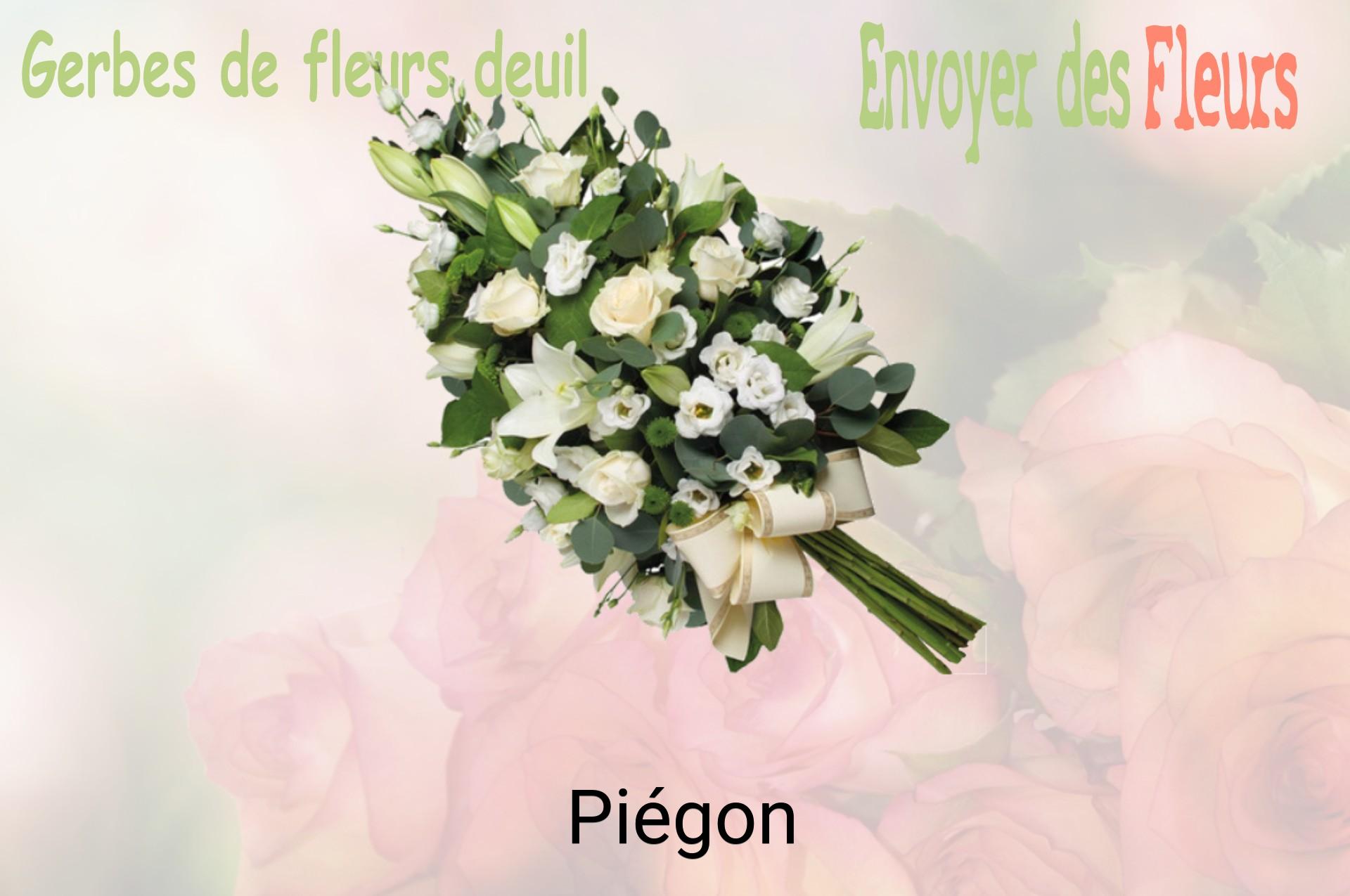Gerbe de fleurs de deuil livrée à Piégon